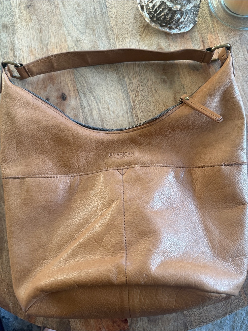 American Leather Tan Leather Shoulder Bag